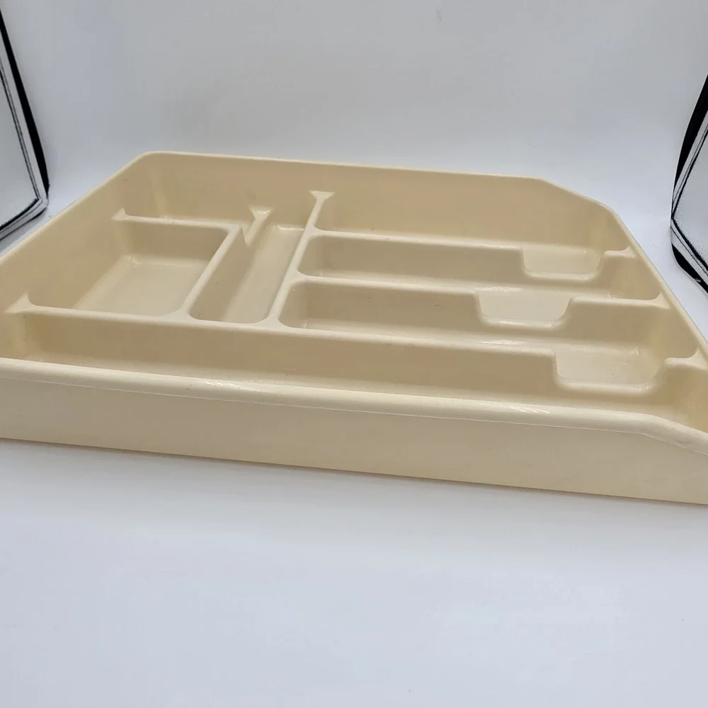Vintage Rubbermaid 0521 Silverware Flatware Utensil‎ Tray Beige - 7 Slots